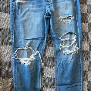 Women's Distressed Blue Jeans
